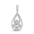 Captivating Radiance: 10kt Yellow Gold Diamond Teardrop Pendant - Splendid Jewellery