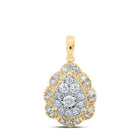 Captivating Radiance: 10kt Yellow Gold Teardrop Diamond Cluster Pendant - Splendid Jewellery
