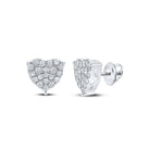 Captivating Romance: 10kt White Gold Heart - Shaped Diamond Earrings - Splendid Jewellery