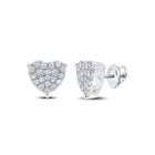 Captivating Romance: 10kt White Gold Heart - Shaped Diamond Earrings - Splendid Jewellery
