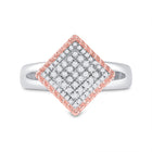 Captivating Rope Offset Square Diamond Cluster Ring - Alternate view 4 from Splendid Jewellery