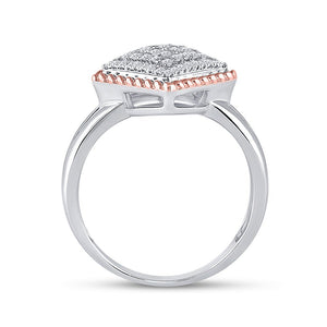 Captivating Rope Offset Square Diamond Cluster Ring - Splendid Jewellery