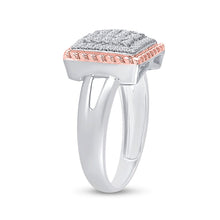 Load image into Gallery viewer, Captivating Rope Square Diamond Cluster Ring in Two-Tone Gold - Alternate view 2 from Splendid Jewellery