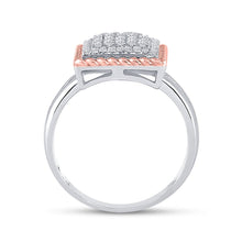 Load image into Gallery viewer, Captivating Rope Square Diamond Cluster Ring in Two-Tone Gold - Alternate view 3 from Splendid Jewellery