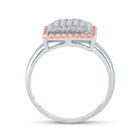 Captivating Rope Square Diamond Cluster Ring in Two-Tone Gold - Alternate view 3 from Splendid Jewellery