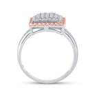 Captivating Rope Square Diamond Cluster Ring in Two - Tone Gold - Splendid Jewellery