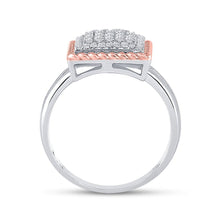 Load image into Gallery viewer, Captivating Rope Square Diamond Cluster Ring in Two - Tone Gold - Splendid Jewellery
