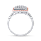 Captivating Rope Square Diamond Cluster Ring in Two - Tone Gold - Splendid Jewellery