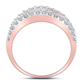 Captivating Rose Gold Brown Diamond Band Ring - Top View