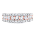 Captivating Rose Gold Brown Diamond Band Ring - Side View