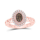 Captivating Rose Gold Brown Diamond Cluster Ring - Splendid Jewellery