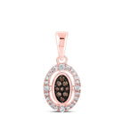 Captivating Rose Gold Brown Diamond Oval Pendant - Splendid Jewellery