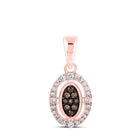 Captivating Rose Gold Brown Diamond Oval Pendant - Splendid Jewellery