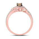 Captivating Rose Gold Brown Diamond Solitaire Fashion Ring - Splendid Jewellery