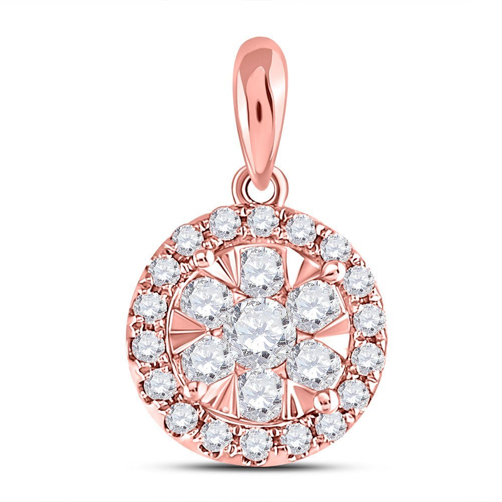 Captivating Rose Gold Diamond Blossom Pendant - Splendid Jewellery