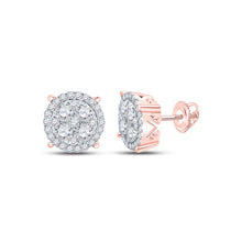 Load image into Gallery viewer, Captivating Rose Gold Diamond Circle Cluster Earrings - Splendid Jewellery