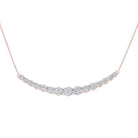Captivating Rose Gold Diamond Cluster Bar Necklace - Splendid Jewellery