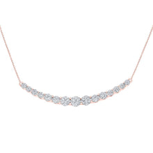 Load image into Gallery viewer, Captivating Rose Gold Diamond Cluster Bar Necklace - Splendid Jewellery