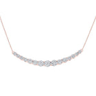 Captivating Rose Gold Diamond Cluster Bar Necklace - Splendid Jewellery