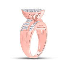 Load image into Gallery viewer, Captivating Rose Gold Diamond Cluster Bridal Ring - A Dazzling Symbol of Love and Elegance - Splendid Jewellery