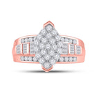 Captivating Rose Gold Diamond Cluster Bridal Ring - A Dazzling Symbol of Love and Elegance - Splendid Jewellery