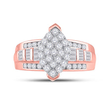 Load image into Gallery viewer, Captivating Rose Gold Diamond Cluster Bridal Ring - A Dazzling Symbol of Love and Elegance - Alternate view 4 from Splendid Jewellery