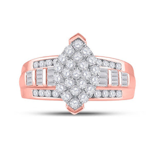 Captivating Rose Gold Diamond Cluster Bridal Ring - A Dazzling Symbol of Love and Elegance - Splendid Jewellery