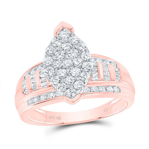 Captivating Rose Gold Diamond Cluster Bridal Ring - A Dazzling Symbol of Love and Elegance - Splendid Jewellery