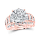 Captivating Rose Gold Diamond Cluster Bridal Wedding Ring - Splendid Jewellery