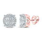Captivating Rose Gold Diamond Cluster Earrings - Splendid Jewellery