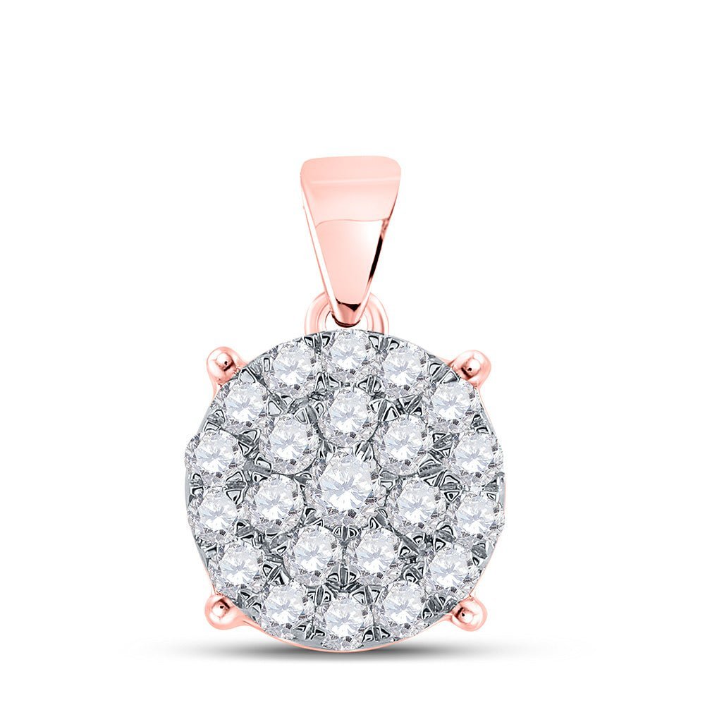 Captivating Rose Gold Diamond Cluster Pendant - Splendid Jewellery