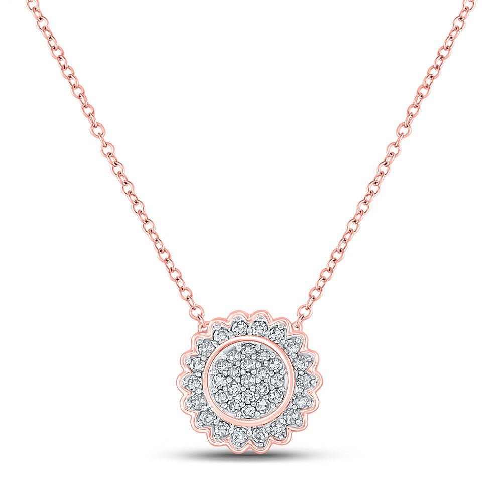 Captivating Rose Gold Diamond Cluster Pendant - Splendid Jewellery