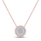 Captivating Rose Gold Diamond Cluster Pendant - Splendid Jewellery