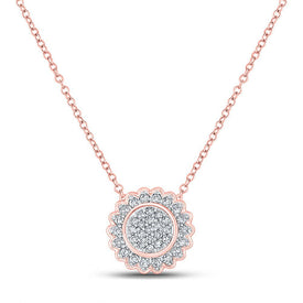 Captivating Rose Gold Diamond Cluster Pendant - Splendid Jewellery