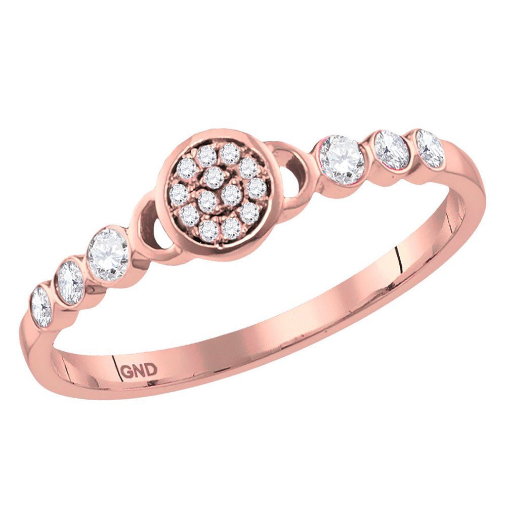 Captivating Rose Gold Diamond Cluster Stackable Band - Splendid Jewellery