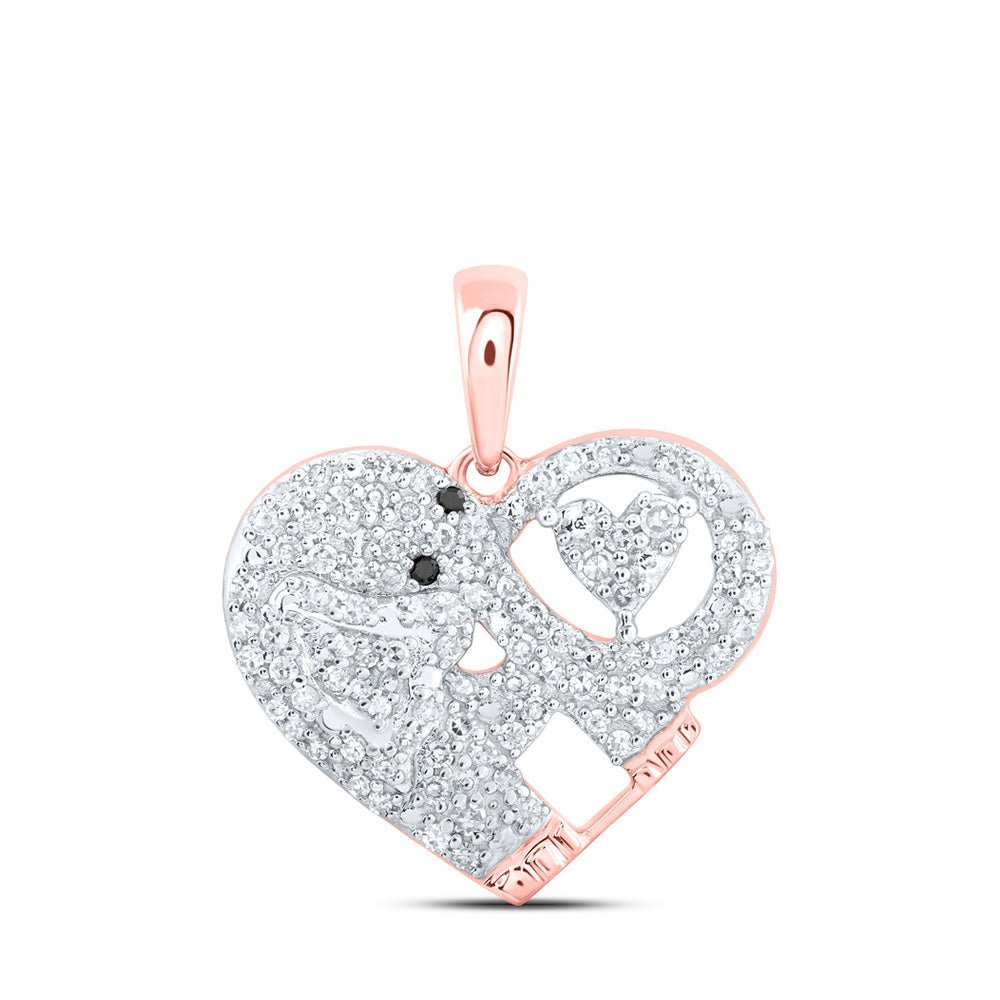 Captivating Rose Gold Diamond Elephant Heart Pendant - Splendid Jewellery
