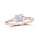 Captivating Rose Gold Diamond Halo Promise Ring - Splendid Jewellery