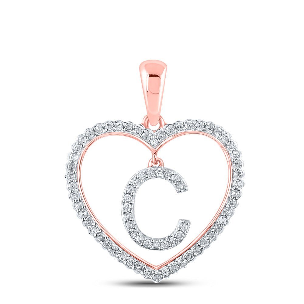 Captivating Rose Gold Diamond Heart Initial Pendant - Splendid Jewellery