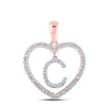 Load image into Gallery viewer, Captivating Rose Gold Diamond Heart Initial Pendant - Splendid Jewellery