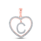 Captivating Rose Gold Diamond Heart Initial Pendant - Splendid Jewellery