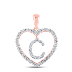 Captivating Rose Gold Diamond Heart Initial Pendant - Splendid Jewellery