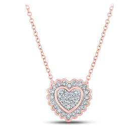 Captivating Rose Gold Diamond Heart & Love Symbol Pendant - Splendid Jewellery