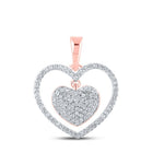 Captivating Rose Gold Diamond Heart Pendant - A Symbol of Love and Elegance - Splendid Jewellery