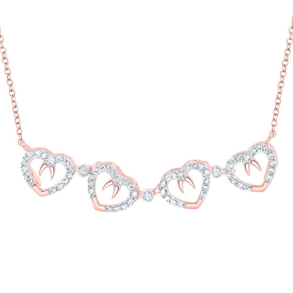 Captivating Rose Gold Diamond Heart Pendant Necklace - Splendid Jewellery
