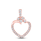 Captivating Rose Gold Diamond Heart Pendant - Symbol of Love and Elegance - Splendid Jewellery