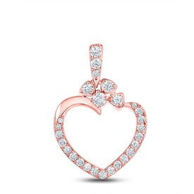 Captivating Rose Gold Diamond Heart Pendant - Symbol of Love and Elegance - Splendid Jewellery