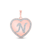 Captivating Rose Gold Diamond Initial N Pendant - Splendid Jewellery
