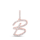 Captivating Rose Gold Diamond Initial Pendant - Personalized Elegance and Brilliance - Splendid Jewellery