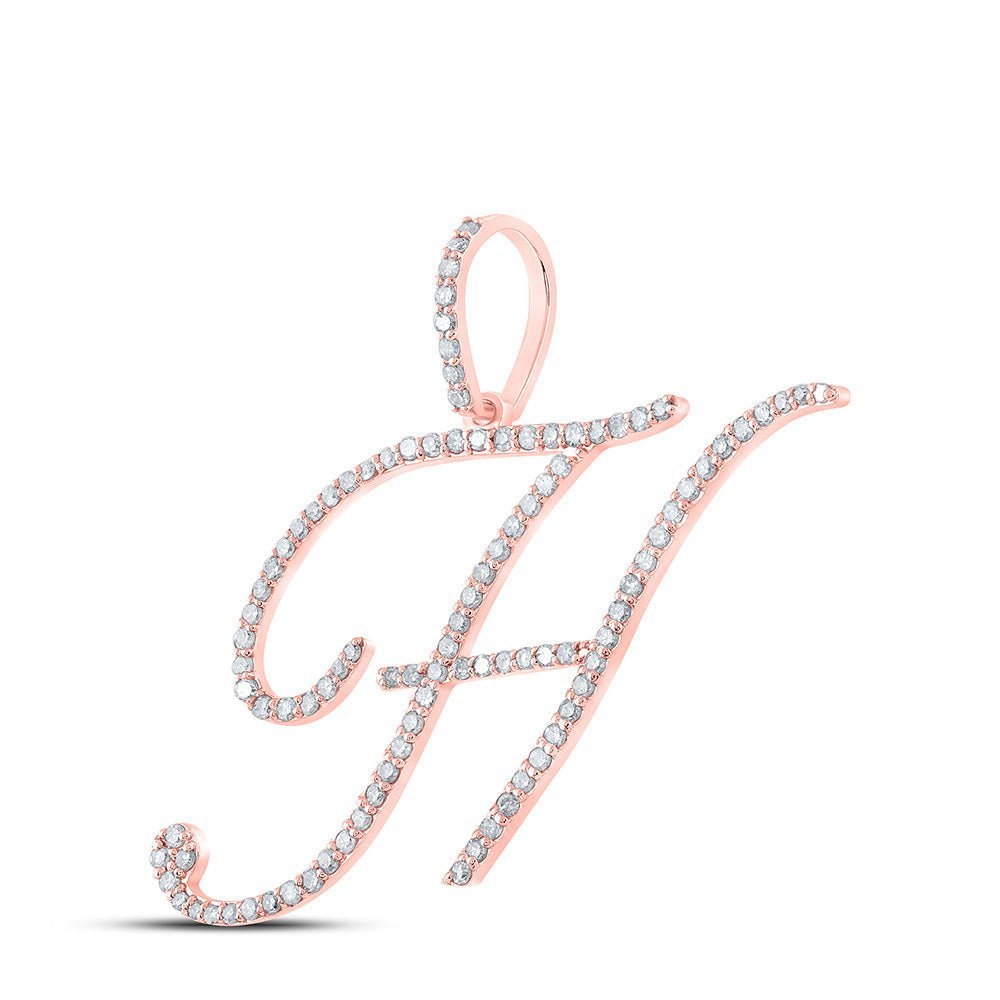 Captivating Rose Gold Diamond Initial Pendant: Personalized Elegance at Its Finest - Splendid Jewellery