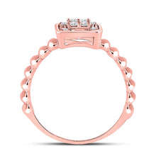Load image into Gallery viewer, Captivating Rose Gold Diamond Square Cluster Ring Side 2 view from the 10Kt Rose Gold Womens Round Diamond Square Cluster Ring 1 4 Cttwpin282740 collection by Splendid Jewellery